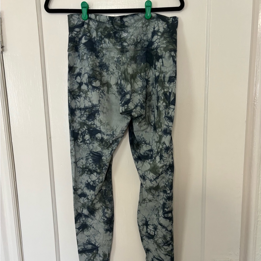 lululemon athletica Blue and Green Tie-Dye Leggings